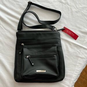 Rosetti Black Crossover / Shoulder bag Purse, Faux Leather New With Tags